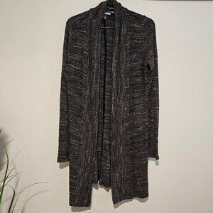 Women's Long Sleeve Open Front Gray Cardigan with Thumb Holes, Small